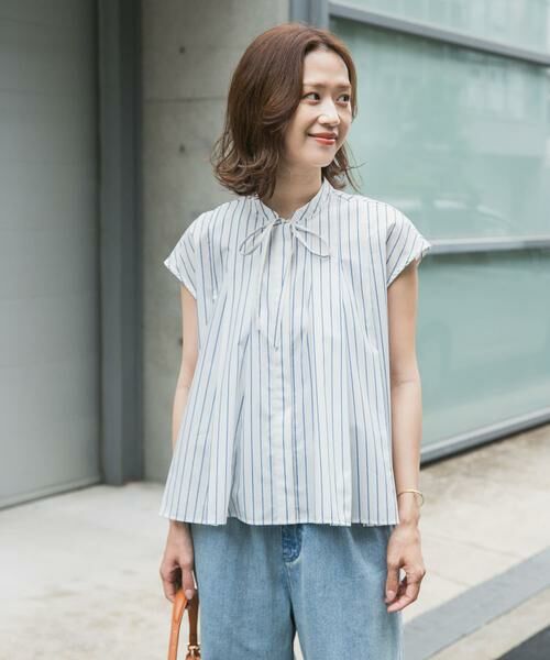 URBAN RESEARCH DOORS / アーバンリサーチ ドアーズ シャツ・ブラウス | ストライプリボンフレアフレンチブラウス | 詳細23