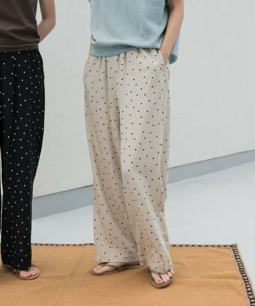 URBAN RESEARCH DOORS/アーバンリサーチ ドアーズ リネンレーヨンドットイージーパンツ ナチュラル M