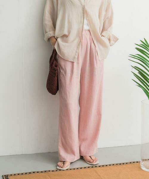 URBAN RESEARCH DOORS / アーバンリサーチ ドアーズ その他パンツ | リネンレーヨンイージーパンツ(ピンク)