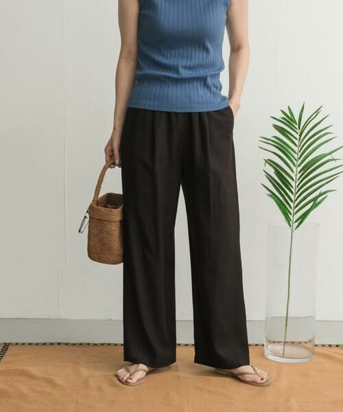 URBAN RESEARCH DOORS / アーバンリサーチ ドアーズ その他パンツ | リネンレーヨンイージーパンツ(ブラック)