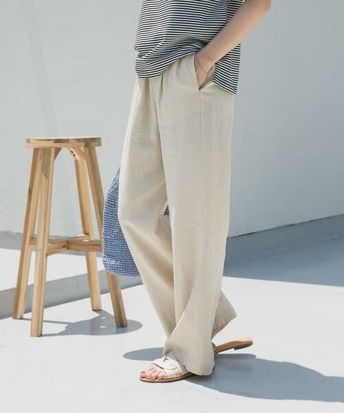 URBAN RESEARCH DOORS / アーバンリサーチ ドアーズ その他パンツ | リネンレーヨンイージーパンツ(ナチュラル)