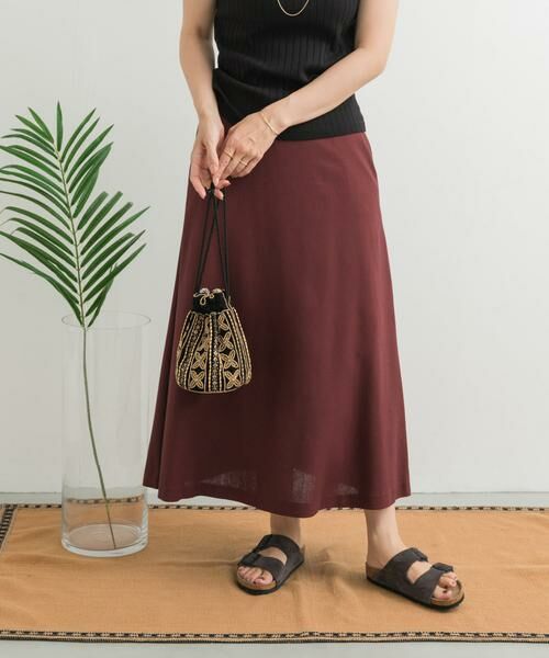 URBAN RESEARCH DOORS / アーバンリサーチ ドアーズ スカート | 麻混レーヨンフレアスカート | 詳細1