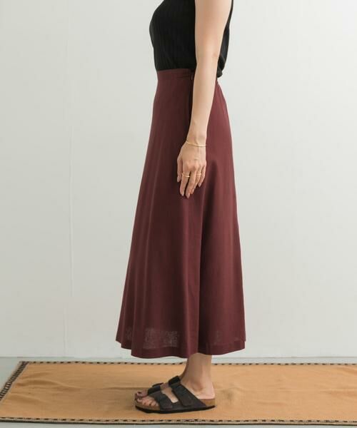 URBAN RESEARCH DOORS / アーバンリサーチ ドアーズ スカート | 麻混レーヨンフレアスカート | 詳細10