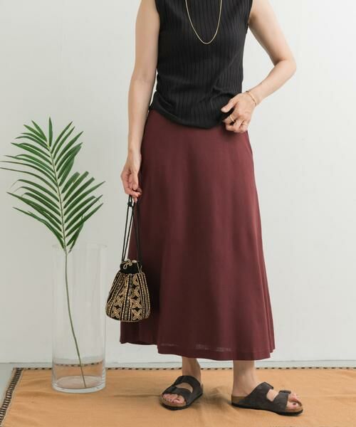 URBAN RESEARCH DOORS / アーバンリサーチ ドアーズ スカート | 麻混レーヨンフレアスカート | 詳細2