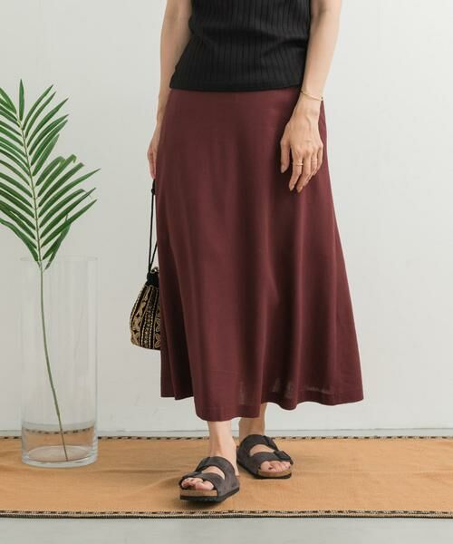 URBAN RESEARCH DOORS / アーバンリサーチ ドアーズ スカート | 麻混レーヨンフレアスカート | 詳細3