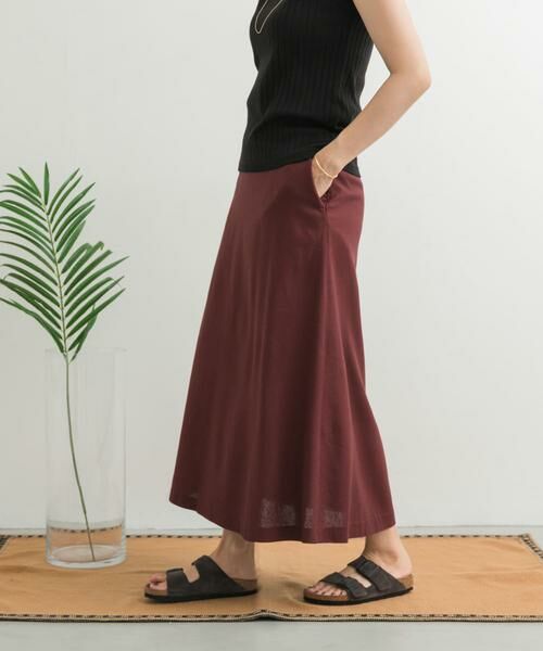 URBAN RESEARCH DOORS / アーバンリサーチ ドアーズ スカート | 麻混レーヨンフレアスカート | 詳細4