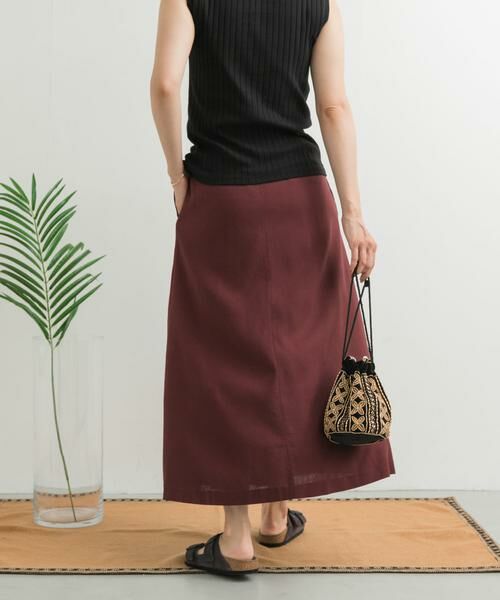 URBAN RESEARCH DOORS / アーバンリサーチ ドアーズ スカート | 麻混レーヨンフレアスカート | 詳細5