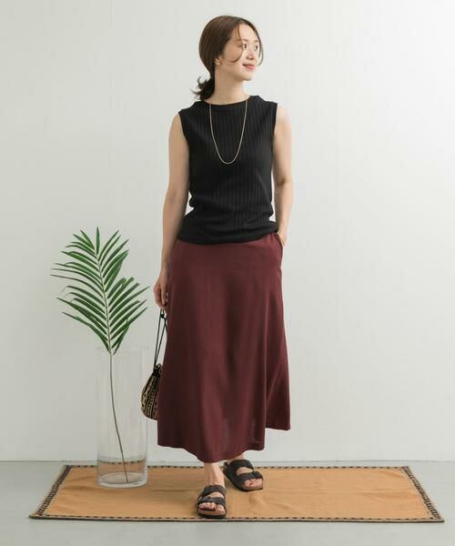 URBAN RESEARCH DOORS / アーバンリサーチ ドアーズ スカート | 麻混レーヨンフレアスカート | 詳細7