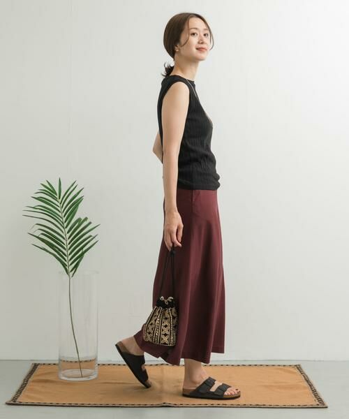 URBAN RESEARCH DOORS / アーバンリサーチ ドアーズ スカート | 麻混レーヨンフレアスカート | 詳細8