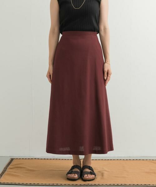 URBAN RESEARCH DOORS / アーバンリサーチ ドアーズ スカート | 麻混レーヨンフレアスカート | 詳細9