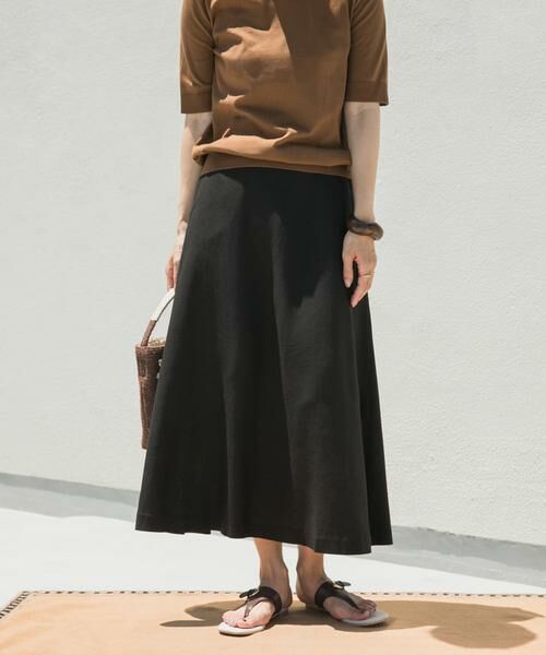 URBAN RESEARCH DOORS / アーバンリサーチ ドアーズ スカート | 麻混レーヨンフレアスカート | 詳細14