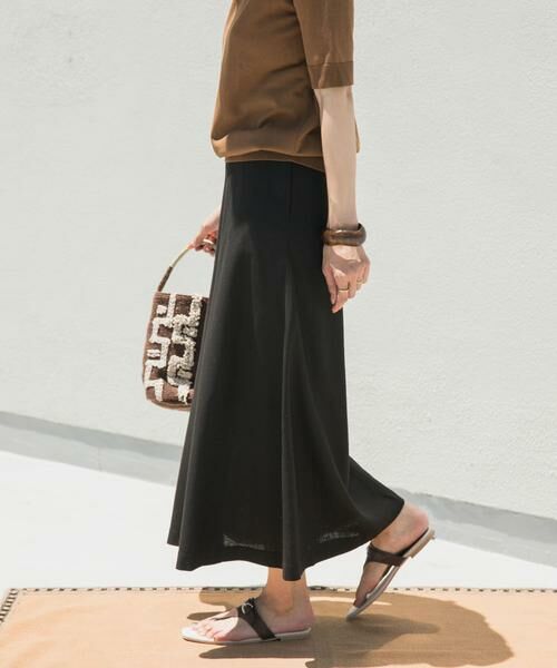 URBAN RESEARCH DOORS / アーバンリサーチ ドアーズ スカート | 麻混レーヨンフレアスカート | 詳細17