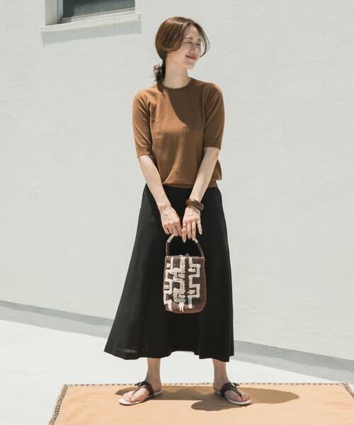 URBAN RESEARCH DOORS / アーバンリサーチ ドアーズ スカート | 麻混レーヨンフレアスカート | 詳細18