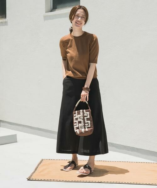 URBAN RESEARCH DOORS / アーバンリサーチ ドアーズ スカート | 麻混レーヨンフレアスカート | 詳細19