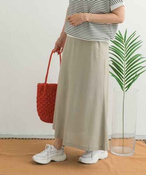 URBAN RESEARCH DOORS / アーバンリサーチ ドアーズ スカート | 麻混レーヨンフレアスカート | 詳細23