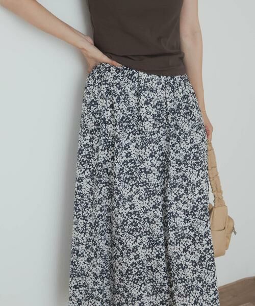URBAN RESEARCH DOORS / アーバンリサーチ ドアーズ スカート | フラワープリントギャザースカート | 詳細1