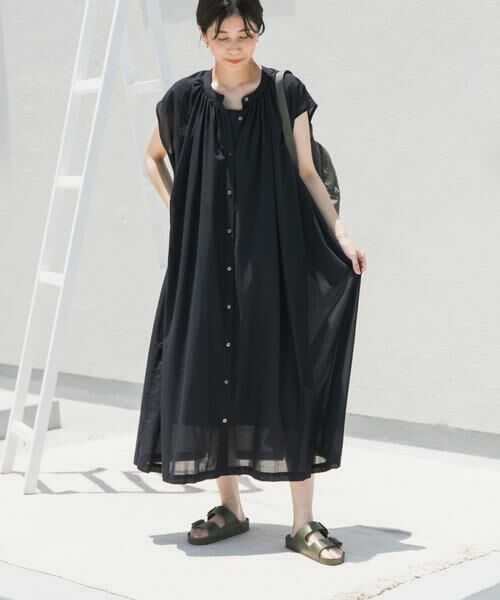 URBAN RESEARCH DOORS / アーバンリサーチ ドアーズ ワンピース | コットンボイルギャザーフレンチワンピース | 詳細30