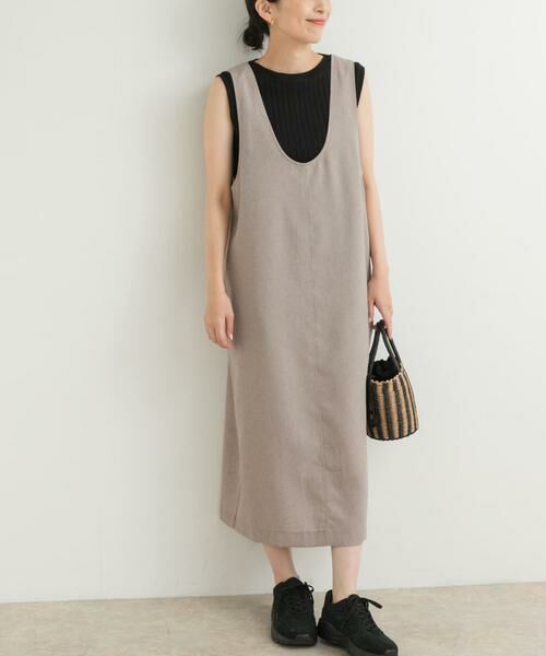 URBAN RESEARCH DOORS / アーバンリサーチ ドアーズ ワンピース | ドライタッチUネックジャンパースカート | 詳細12
