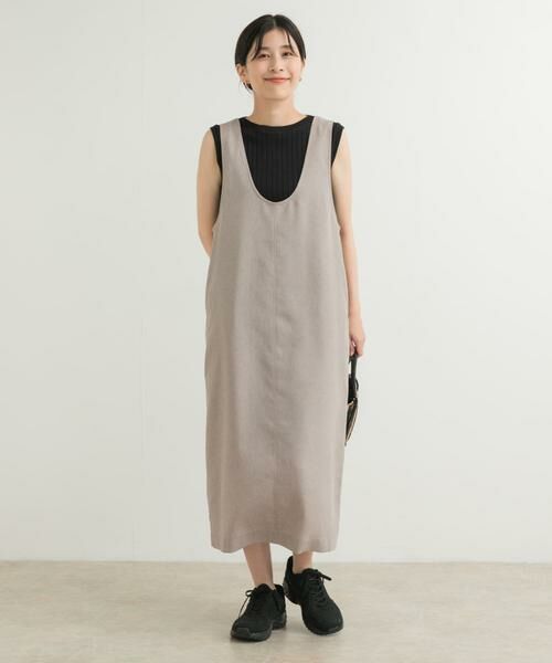 URBAN RESEARCH DOORS / アーバンリサーチ ドアーズ ワンピース | ドライタッチUネックジャンパースカート | 詳細15