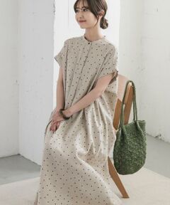 URBAN RESEARCH DOORS / アーバンリサーチ ドアーズ ワンピース | リネンレーヨンドットフレアワンピース