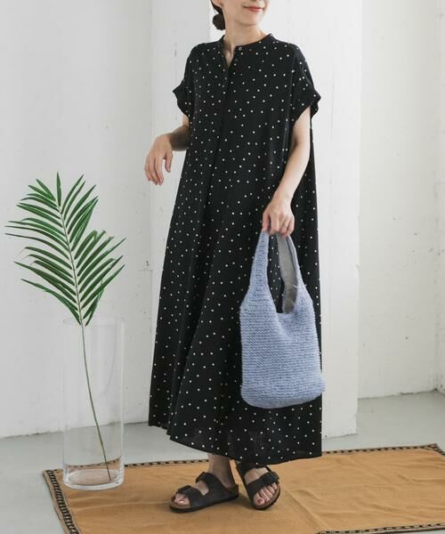 URBAN RESEARCH DOORS / アーバンリサーチ ドアーズ ワンピース | リネンレーヨンドットフレアワンピース | 詳細4