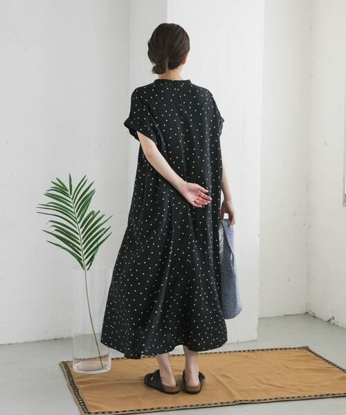 URBAN RESEARCH DOORS / アーバンリサーチ ドアーズ ワンピース | リネンレーヨンドットフレアワンピース | 詳細9