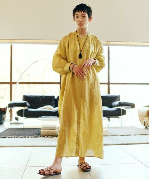 URBAN RESEARCH DOORS / アーバンリサーチ ドアーズ ワンピース | リネンギャザーワンピース | 詳細11