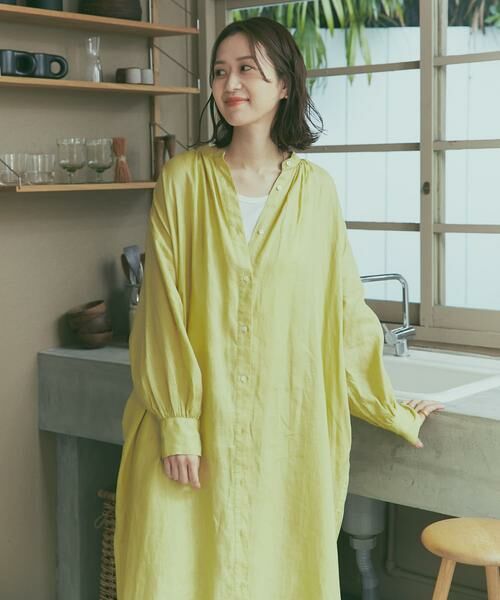 URBAN RESEARCH DOORS / アーバンリサーチ ドアーズ ワンピース | リネンギャザーワンピース | 詳細3