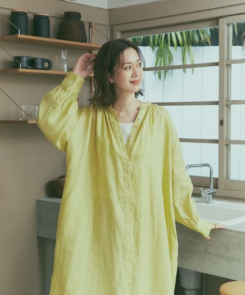 URBAN RESEARCH DOORS / アーバンリサーチ ドアーズ ワンピース | リネンギャザーワンピース | 詳細4