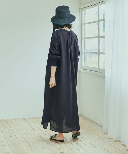 URBAN RESEARCH DOORS / アーバンリサーチ ドアーズ ワンピース | リネンギャザーワンピース | 詳細15