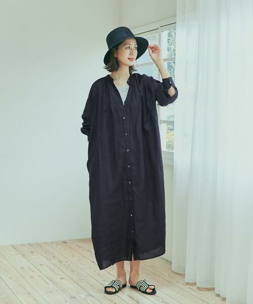 URBAN RESEARCH DOORS / アーバンリサーチ ドアーズ ワンピース | リネンギャザーワンピース | 詳細17
