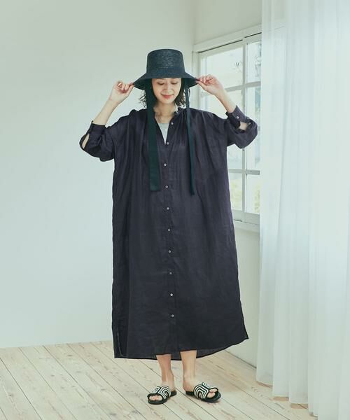 URBAN RESEARCH DOORS / アーバンリサーチ ドアーズ ワンピース | リネンギャザーワンピース | 詳細18
