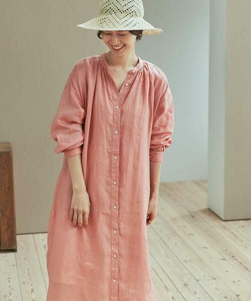 URBAN RESEARCH DOORS / アーバンリサーチ ドアーズ ワンピース | リネンギャザーワンピース | 詳細30