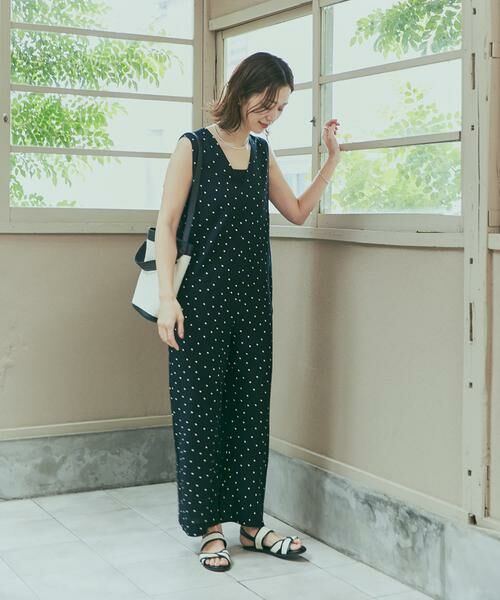 URBAN RESEARCH DOORS / アーバンリサーチ ドアーズ サロペット・オールインワン | リネンレーヨンドットオールインワン | 詳細11