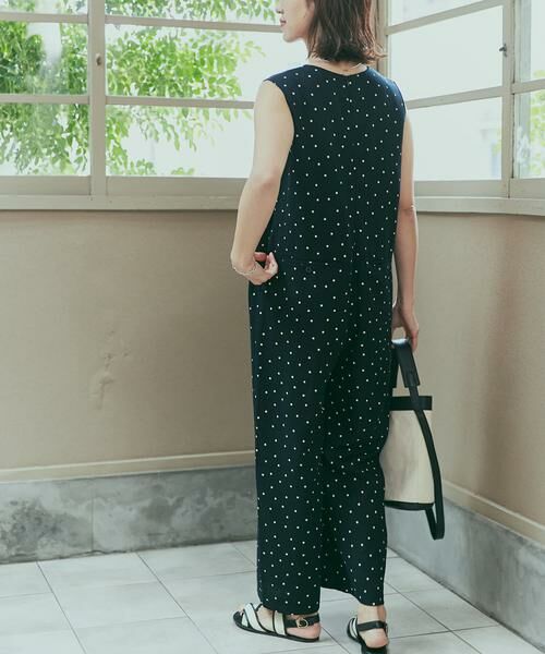 URBAN RESEARCH DOORS / アーバンリサーチ ドアーズ サロペット・オールインワン | リネンレーヨンドットオールインワン | 詳細3