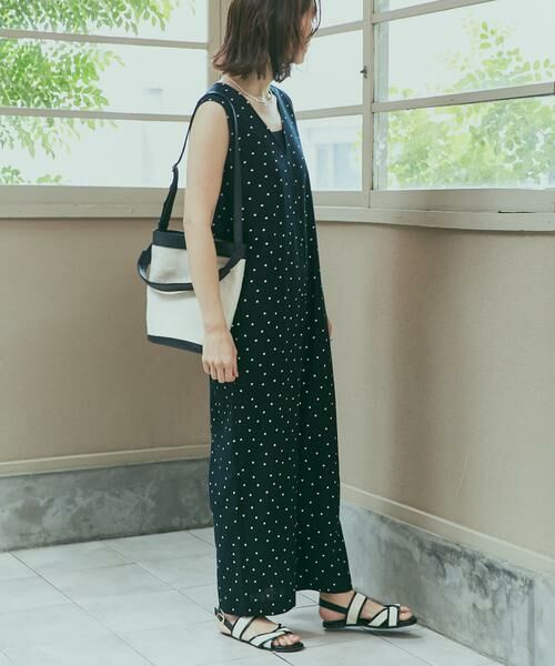 URBAN RESEARCH DOORS / アーバンリサーチ ドアーズ サロペット・オールインワン | リネンレーヨンドットオールインワン | 詳細4