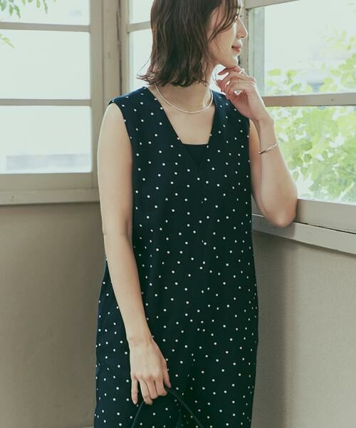 URBAN RESEARCH DOORS / アーバンリサーチ ドアーズ サロペット・オールインワン | リネンレーヨンドットオールインワン | 詳細8