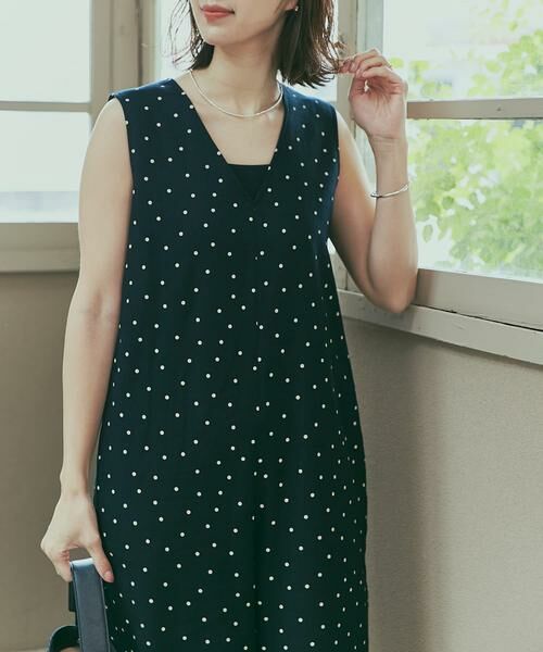 URBAN RESEARCH DOORS / アーバンリサーチ ドアーズ サロペット・オールインワン | リネンレーヨンドットオールインワン | 詳細9