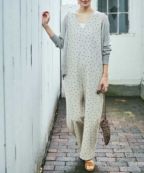 URBAN RESEARCH DOORS / アーバンリサーチ ドアーズ サロペット・オールインワン | リネンレーヨンドットオールインワン | 詳細20