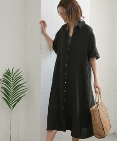 URBAN RESEARCH DOORS / アーバンリサーチ ドアーズ ワンピース | 『WEB/一部店舗限定カラー』リネン半袖シャツワンピース