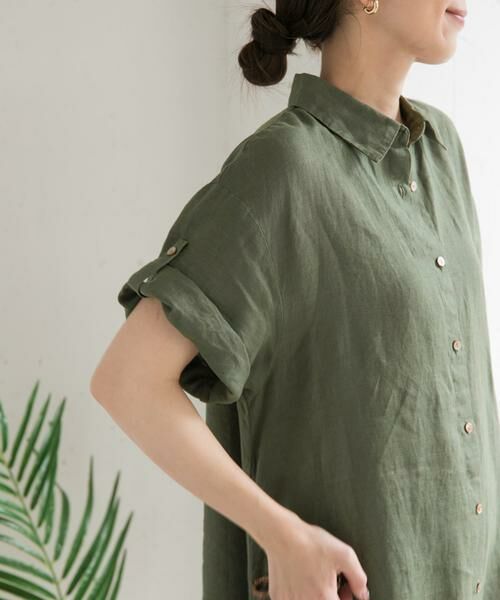 URBAN RESEARCH DOORS / アーバンリサーチ ドアーズ ワンピース | 『WEB/一部店舗限定カラー』リネン半袖シャツワンピース | 詳細1