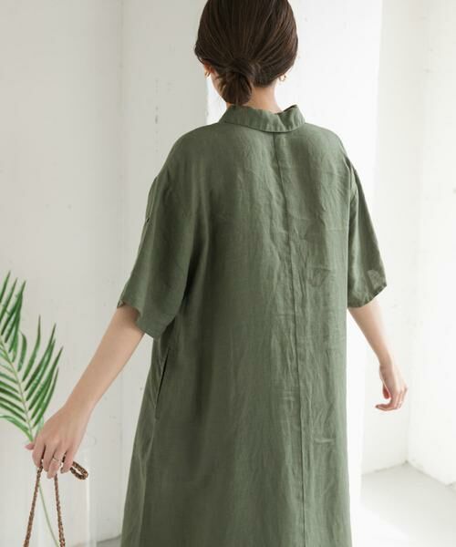 URBAN RESEARCH DOORS / アーバンリサーチ ドアーズ ワンピース | 『WEB/一部店舗限定カラー』リネン半袖シャツワンピース | 詳細10