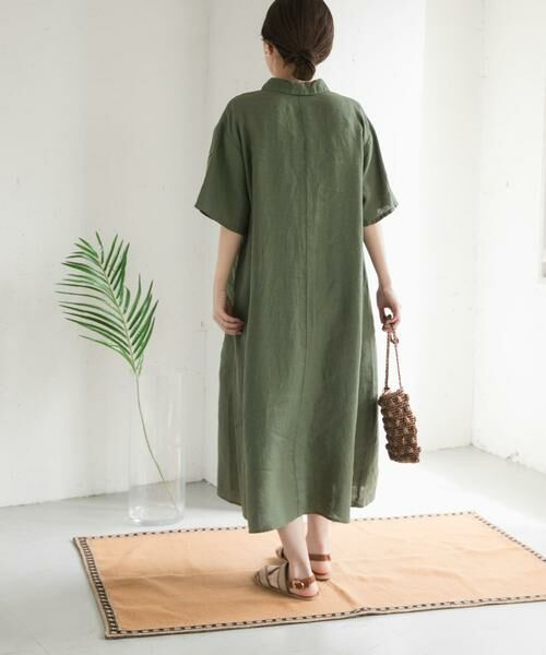 URBAN RESEARCH DOORS / アーバンリサーチ ドアーズ ワンピース | 『WEB/一部店舗限定カラー』リネン半袖シャツワンピース | 詳細11