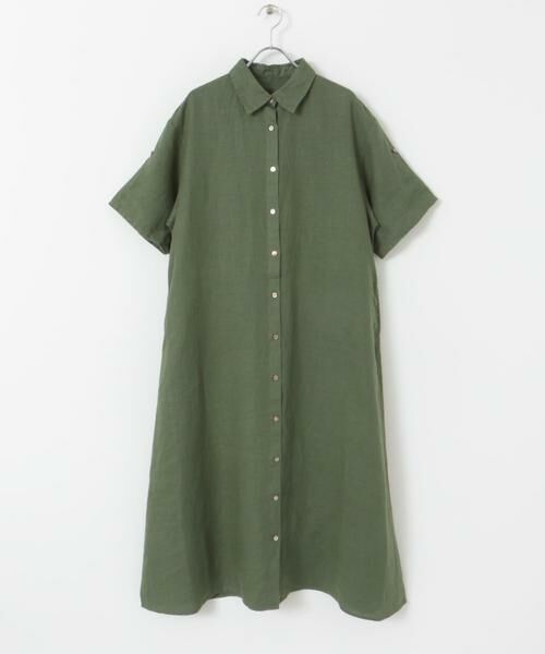 URBAN RESEARCH DOORS / アーバンリサーチ ドアーズ ワンピース | 『WEB/一部店舗限定カラー』リネン半袖シャツワンピース | 詳細14