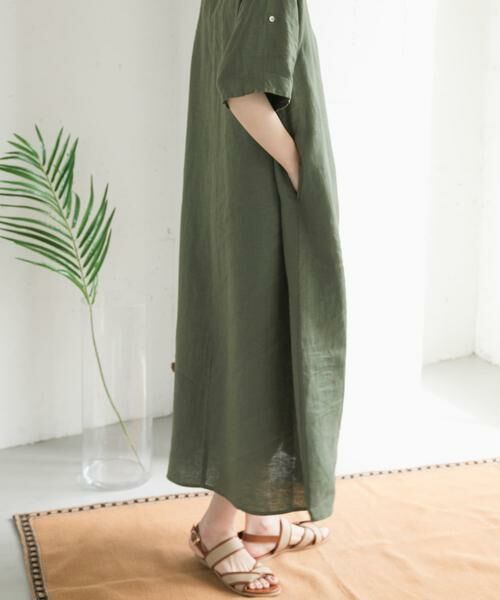 URBAN RESEARCH DOORS / アーバンリサーチ ドアーズ ワンピース | 『WEB/一部店舗限定カラー』リネン半袖シャツワンピース | 詳細5