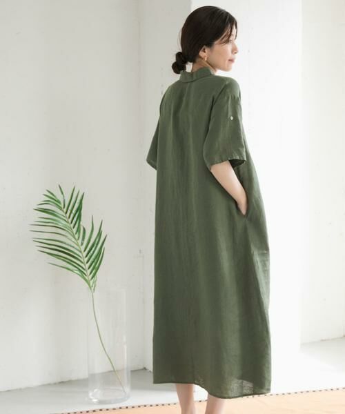 URBAN RESEARCH DOORS / アーバンリサーチ ドアーズ ワンピース | 『WEB/一部店舗限定カラー』リネン半袖シャツワンピース | 詳細9