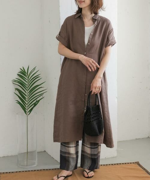 URBAN RESEARCH DOORS / アーバンリサーチ ドアーズ ワンピース | 『WEB/一部店舗限定カラー』リネン半袖シャツワンピース | 詳細18