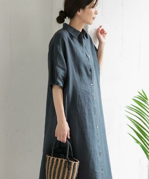 URBAN RESEARCH DOORS / アーバンリサーチ ドアーズ ワンピース | 『WEB/一部店舗限定カラー』リネン半袖シャツワンピース | 詳細28