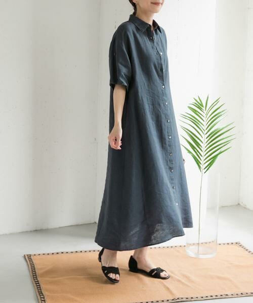 URBAN RESEARCH DOORS / アーバンリサーチ ドアーズ ワンピース | 『WEB/一部店舗限定カラー』リネン半袖シャツワンピース | 詳細29