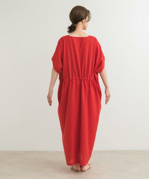 URBAN RESEARCH DOORS / アーバンリサーチ ドアーズ ワンピース | 『WEB/一部店舗限定サイズ』『UR TECH 高機能リネン』ウエストギャザーワンピース | 詳細12